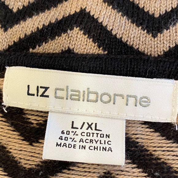 Liz Claiborne Chevron Sweater Poncho Size: L/XL - Picture 6 of 10